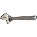 Westward 10" Adjustable Wrench, Plain Handle, 1-1/8" Jaw Capacity, Alloy Steel