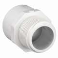 Male Adapter: 6" x 6" Pipe Size, Schedule 40, Male NPT x Female Socket, 180 psi, White