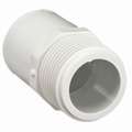 Reducing Adapter: 1" x 3/4" Pipe Size, Schedule 40, Female NPT x Female Socket, 450 psi, White