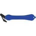 Klever Excel Hook-Style Safety Cutter: 7 in Overall L, Straight Handle, Plain, Steel, Blue, 10 PK
