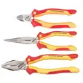 Wiha Electricians Tool Kit: Insulated, 3 Pliers, Deluxe Cushion Grip, 2 - 5 Pliers Range