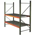 Husky Rack & Wire Husky Rack and Wire Pallet Rack Starter Unit; 6111 lb. Shelf Capacity, 48" D x 10 ft. H x 102" W, Green/Orange