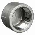 Round Cap: 316L Stainless Steel, 1 1/2 in Fitting Pipe Size, Female NPT, Class 150, 36 mm Overall Lg