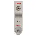 Detex Exit Door Alarm: Anodized Duranodic, Mortise, Horn, Variable, Non-Handed, 9V Battery