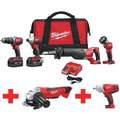 Milwaukee M18 Cordless Combination Kit, 18.0 Voltage, Number of Tools 6