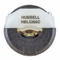 Hubbell Wiring Device-Kellems 15A Industrial Grade Straight Blade Plug, Black/White; NEMA Configuration: 5-15P