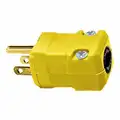 Hubbell Wiring Device-Kellems 15A Commercial Grade Straight Blade Plug, Yellow; NEMA Configuration: 5-15P