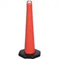 Traffic Cone: Grabber Top, 42 in Ht, Orange, Includes Weighted Base, Non-Reflective