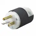 Hubbell Wiring Device-Kellems 20A Industrial Grade Straight Blade Plug, Black/White; NEMA Configuration: 5-20P