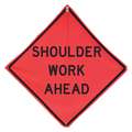 Traffic Sign: 48 in x 48 in Nominal Sign Size, Polyester, PVC, 0.015 in, W21-5 MUTCD, Orange