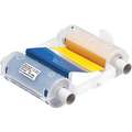 Label Printer Ribbon Cartridge: 4 5/16" x 200 ft, Black/Blue/Red/Yellow, Resin, R10000, 76791