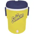 Sqwincher 5 gal. Beverage Dispenser; Yellow Cooler with Blue Lid