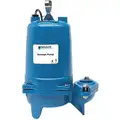 Sewage Ejector Pump, HP 3/4, Flow Rate at 10 Ft. of Head 140.0 gpm, Discharge 2" FNPT