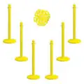 Mr. Chain Barrier Post Kit, Height 40", Yellow, Post Material Plastic