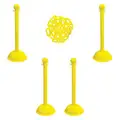 Mr. Chain Barrier Post Kit, Height 41", Yellow, Post Material Plastic