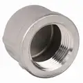 Round Cap: 304 Stainless Steel, 1/2" Fitting Pipe Size, Female NPT, Class 150, 27.5 mm Overall Lg