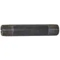 2" Black Steel Nipple, 8" Overall Pipe Length, Threaded on Both Ends, Welded, Pipe Schedule 40