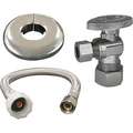 Water Connector Kit, Hose Fittings Brass 3/8" F Compression x Plastic 7/8" FIP, 5/16", 12"
