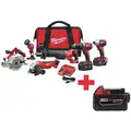 Milwaukee M18 Cordless Combination Kit, 18.0 Voltage, Number of Tools 6