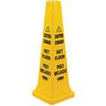 Rubbermaid Safety Cone: HDPE, 36 in x 12 1/4 in x 12 1/4 in Nominal Sign Size, Not Retroreflective