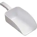 Remco Large Hand Scoop: White, 82 oz. Capacity, 15 in Overall L, 5 9/10 in Overall Wd