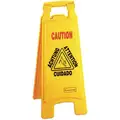 Rubbermaid Floor Safety Sign: HDPE, 25 in x 11 in x 11 in Nominal Sign Size, Not Retroreflective