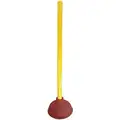 Rubber Forced Cup Plunger, Cup Dia. 5", Handle Length 19", 1 EA