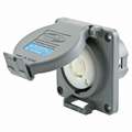 Hubbell Wiring Device-Kellems Gray Watertight Locking Receptacle, 30 Amps, 250VAC Voltage, NEMA Configuration: L15-30R