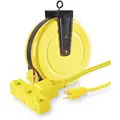 LumaPro 14 AWG, 30 ft. Spring Retraction Extension Cord Reel; Yellow Reel Color