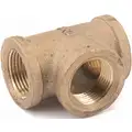 Tee: Red Brass, 3/4 in x 3/4 in x 3/4 in Fitting Pipe Size, Female NPT x Female NPT x Female NPT