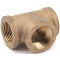 Tee: Red Brass, 1 in x 1 in x 1 in Fitting Pipe Size, Female NPT x Female NPT x Female NPT, Tee