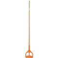Tough Guy Wet Mop Handle, Stirrup Mop Connection Type, Natural, Bamboo, 61" Handle Length