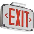 LED Universal Exit Sign with No Battery Backup, Red Letters and 1 Side, 8-1/8" H x 12-1/2" W