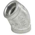 45&deg; Elbow: 304 Stainless Steel, 1 1/4 in x 1 1/4 in Fitting Pipe Size, Female x Female, Class 3000