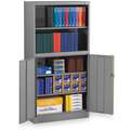 Tennsco Storage Cabinet: 72 in H, 36 in W, 18 in Dp, Medium Gray