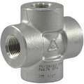 304 Stainless Steel Cross, FNPT, 1/4" Pipe Size - Pipe Fitting
