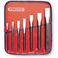 Proto 5-1/2, 5-3/8, 5-9/16, 6, 6-3/4, 7-3/8, 8" S2 Steel Cold Chisel Set; Number of Pieces: 7