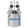 Binks Paint Tank: 2.8 gal Capacity, 80 psi Max. Pressure, Pressure Feed Spray Guns