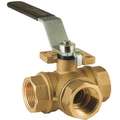 Ball Valve: 1/2 in Pipe Size, Std T, 400 psi CWP Max. Pressure, -4&deg; to 366&deg;F, Lever Handle