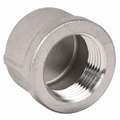 Round Cap: 316L Stainless Steel, 3/4" Fitting Pipe Size, Female NPT, Class 150, 28 mm Overall Lg