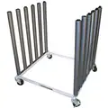 Mobile Bulk Rack,  Aluminum,  36" Height,  For Use With Windshields
