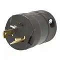 Hubbell Wiring Device-Kellems 20A Industrial Grade Non-Shrouded Locking Plug, Black; NEMA Configuration: L5-20P