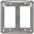 Raco Galvanized Steel Electrical Box Cover, Box Type: Square, Number of Gangs: 2, 4" Width, 4" Length