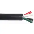 Velvac Trailer Cable: 14 AWG Wire Size, PVC, Stranded, 100 ft Lg, Black/Green/Red/White