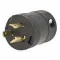 Hubbell Wiring Device-Kellems 20A Industrial Grade Non-Shrouded Locking Plug, Black; NEMA Configuration: L6-20P