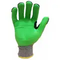 Ironclad Impact Resistant Gloves, Nitrile Palm Material, Gray, Green, Hi-Visibility Yellow, 1 PR