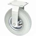 Light Duty, Rigid Plate Caster with Pneumatic Wheels; 220 lb. Load Rating, 8-3/4" Wheel Dia.