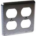 Raco Galvanized Steel Electrical Box Cover, Box Type: Square, Number of Gangs: 2, 4" Width, 4" Length