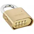 Master Lock Combination Padlock, Resettable Bottom-Dial Location, 1" Shackle Height