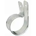 Single Hole Wrap Strap: Galvanized Steel, 1 1/4 in Pipe Size, 3 in Lg
